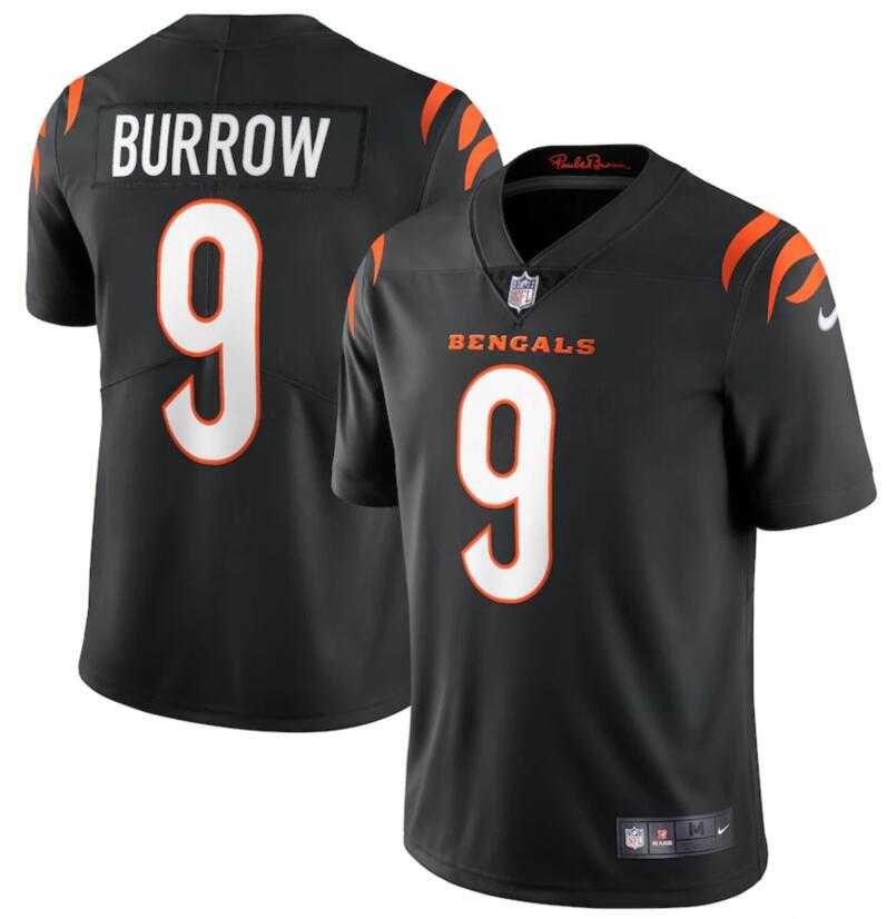Nike Bengals 9 Joe Burrow Black Vapor Limited Jersey,We sell and wholesale Nike Bengals 9 Joe Burrow Black Vapor Limited Jersey on line form chian!